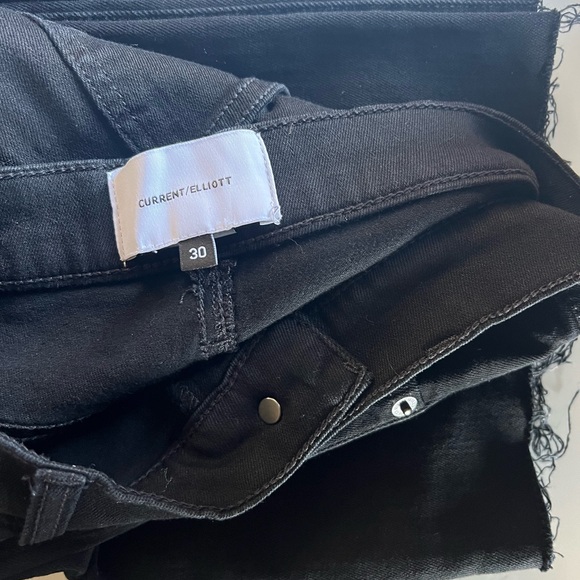 Current/Elliott - The High Waist Kick Jean In Jet Black - Picture 4 of 6